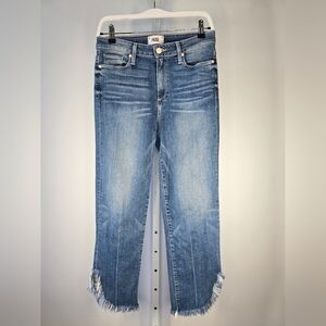 PAIGE Hoxton Straight Ankle Jeans Norfolk Fringed Hem Size 29